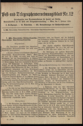 Post- und Telegraphen-Verordnungsblatt für das Verwaltungsgebiet des K.-K. Handelsministeriums 19360208 Seite: 5