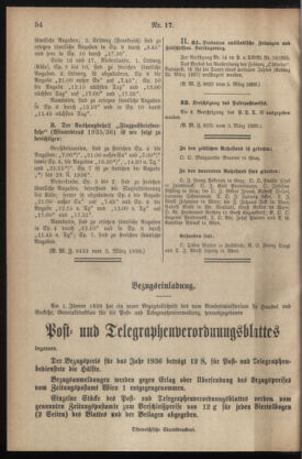 Post- und Telegraphen-Verordnungsblatt für das Verwaltungsgebiet des K.-K. Handelsministeriums 19360310 Seite: 2