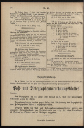 Post- und Telegraphen-Verordnungsblatt für das Verwaltungsgebiet des K.-K. Handelsministeriums 19360316 Seite: 2