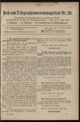 Post- und Telegraphen-Verordnungsblatt für das Verwaltungsgebiet des K.-K. Handelsministeriums