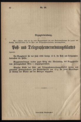 Post- und Telegraphen-Verordnungsblatt für das Verwaltungsgebiet des K.-K. Handelsministeriums 19360430 Seite: 64