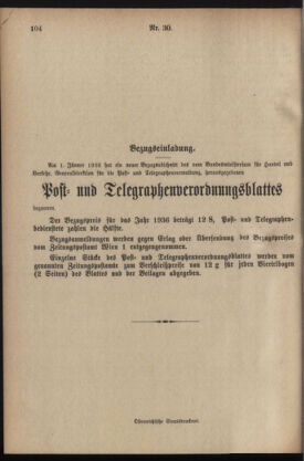 Post- und Telegraphen-Verordnungsblatt für das Verwaltungsgebiet des K.-K. Handelsministeriums 19360502 Seite: 24