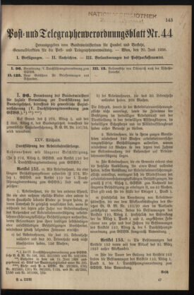 Post- und Telegraphen-Verordnungsblatt für das Verwaltungsgebiet des K.-K. Handelsministeriums 19360620 Seite: 1