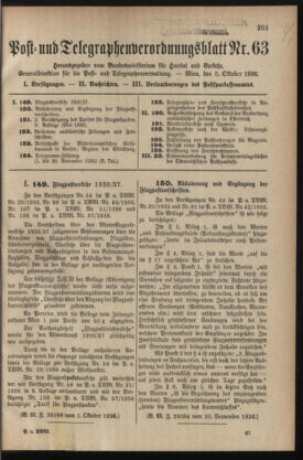 Post- und Telegraphen-Verordnungsblatt für das Verwaltungsgebiet des K.-K. Handelsministeriums