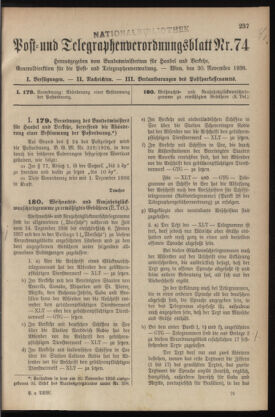 Post- und Telegraphen-Verordnungsblatt für das Verwaltungsgebiet des K.-K. Handelsministeriums