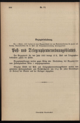 Post- und Telegraphen-Verordnungsblatt für das Verwaltungsgebiet des K.-K. Handelsministeriums 19361214 Seite: 2