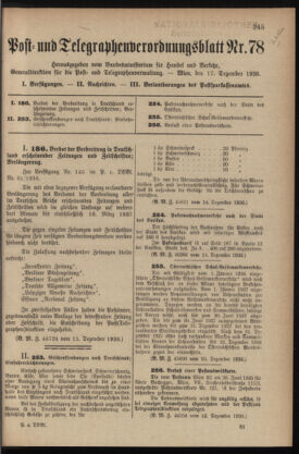 Post- und Telegraphen-Verordnungsblatt für das Verwaltungsgebiet des K.-K. Handelsministeriums 19361217 Seite: 1