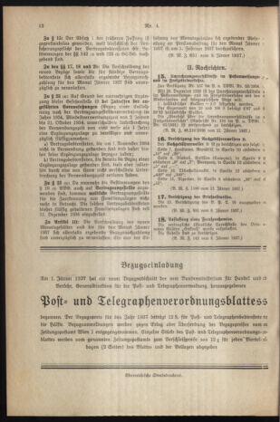 Post- und Telegraphen-Verordnungsblatt für das Verwaltungsgebiet des K.-K. Handelsministeriums 19370116 Seite: 2