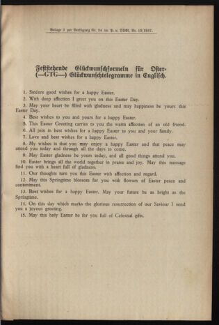 Post- und Telegraphen-Verordnungsblatt für das Verwaltungsgebiet des K.-K. Handelsministeriums 19370303 Seite: 5