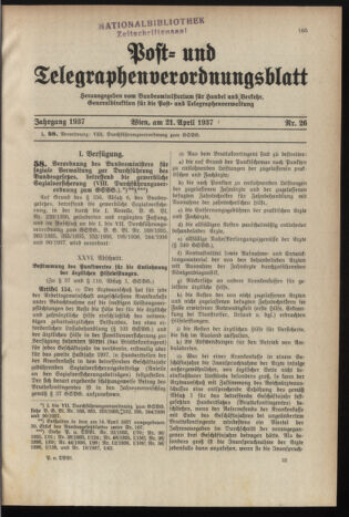 Post- und Telegraphen-Verordnungsblatt für das Verwaltungsgebiet des K.-K. Handelsministeriums