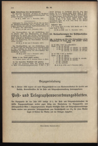 Post- und Telegraphen-Verordnungsblatt für das Verwaltungsgebiet des K.-K. Handelsministeriums 19371120 Seite: 4