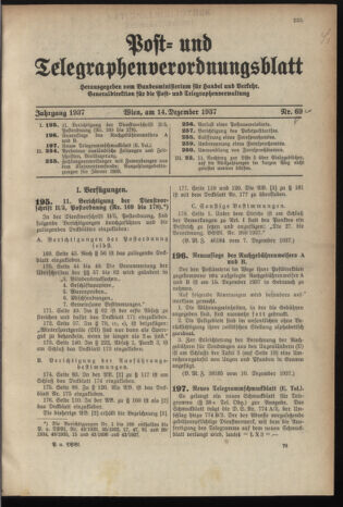 Post- und Telegraphen-Verordnungsblatt für das Verwaltungsgebiet des K.-K. Handelsministeriums 19371214 Seite: 1