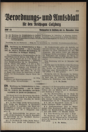 Verordnungs- und Amtsblatt für den Reichsgau Salzburg 19401116 Seite: 1