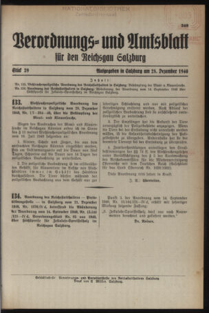 Verordnungs- und Amtsblatt für den Reichsgau Salzburg 19401228 Seite: 1