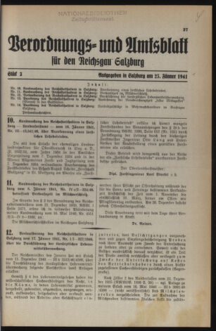 Verordnungs- und Amtsblatt für den Reichsgau Salzburg