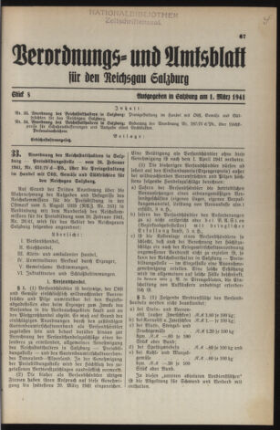 Verordnungs- und Amtsblatt für den Reichsgau Salzburg