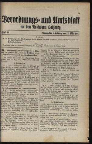 Verordnungs- und Amtsblatt für den Reichsgau Salzburg 19410315 Seite: 1