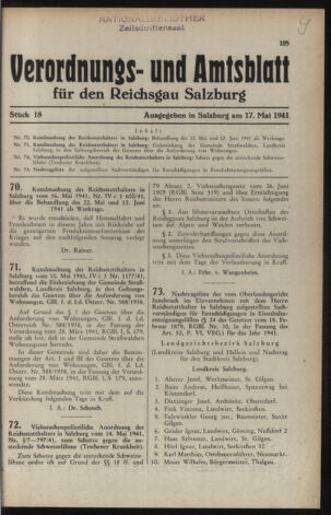 Verordnungs- und Amtsblatt für den Reichsgau Salzburg