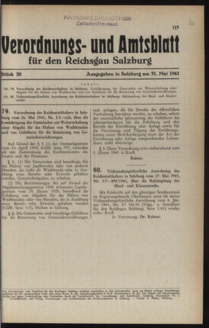 Verordnungs- und Amtsblatt für den Reichsgau Salzburg