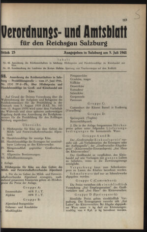 Verordnungs- und Amtsblatt für den Reichsgau Salzburg 19410705 Seite: 1