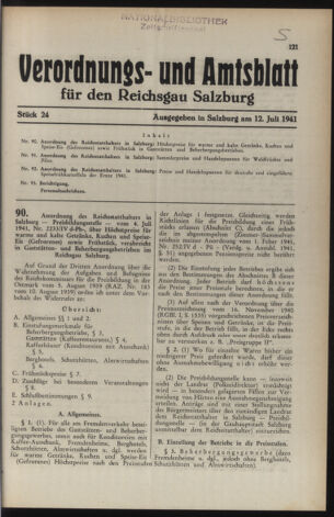 Verordnungs- und Amtsblatt für den Reichsgau Salzburg