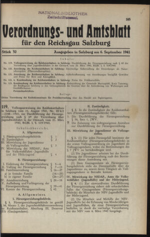 Verordnungs- und Amtsblatt für den Reichsgau Salzburg 19410906 Seite: 1