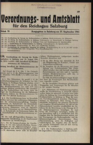 Verordnungs- und Amtsblatt für den Reichsgau Salzburg 19410927 Seite: 1