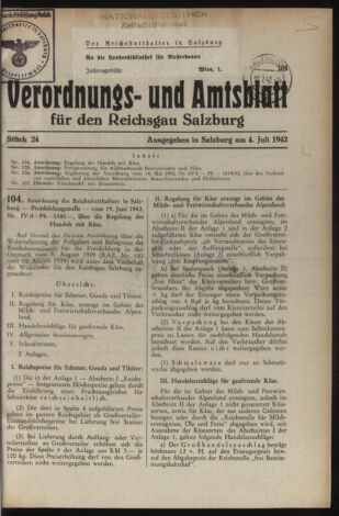 Verordnungs- und Amtsblatt für den Reichsgau Salzburg 19420704 Seite: 1