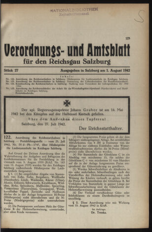 Verordnungs- und Amtsblatt für den Reichsgau Salzburg