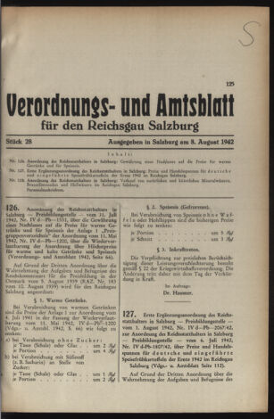 Verordnungs- und Amtsblatt für den Reichsgau Salzburg 19420808 Seite: 1