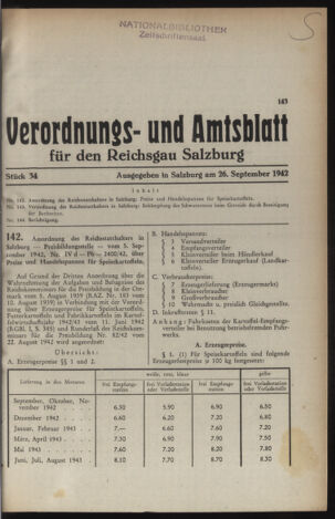 Verordnungs- und Amtsblatt für den Reichsgau Salzburg 19420926 Seite: 1