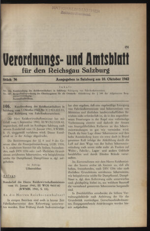 Verordnungs- und Amtsblatt für den Reichsgau Salzburg 19421010 Seite: 1