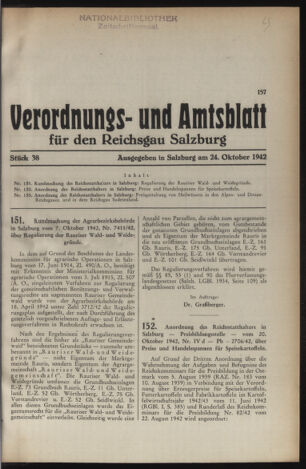 Verordnungs- und Amtsblatt für den Reichsgau Salzburg 19421024 Seite: 1