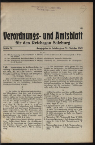 Verordnungs- und Amtsblatt für den Reichsgau Salzburg 19421031 Seite: 1