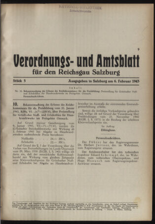 Verordnungs- und Amtsblatt für den Reichsgau Salzburg