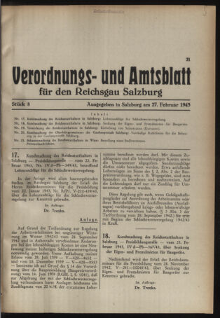 Verordnungs- und Amtsblatt für den Reichsgau Salzburg