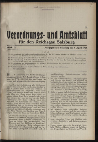 Verordnungs- und Amtsblatt für den Reichsgau Salzburg 19430403 Seite: 1