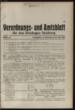 Verordnungs- und Amtsblatt für den Reichsgau Salzburg