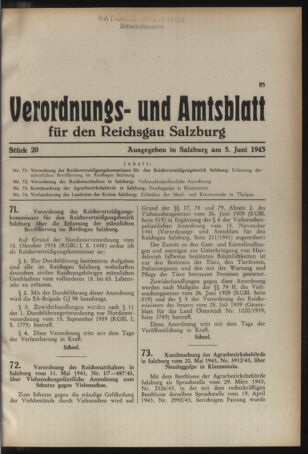 Verordnungs- und Amtsblatt für den Reichsgau Salzburg