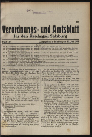 Verordnungs- und Amtsblatt für den Reichsgau Salzburg 19430710 Seite: 1