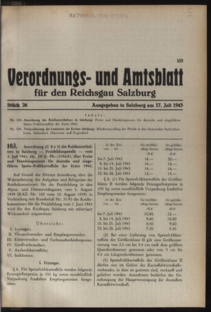 Verordnungs- und Amtsblatt für den Reichsgau Salzburg