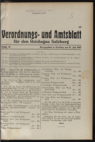 Verordnungs- und Amtsblatt für den Reichsgau Salzburg 19430731 Seite: 1