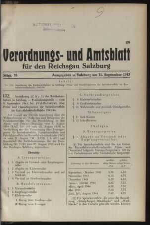 Verordnungs- und Amtsblatt für den Reichsgau Salzburg 19430911 Seite: 1