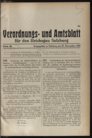 Verordnungs- und Amtsblatt für den Reichsgau Salzburg 19431127 Seite: 1