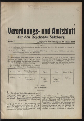 Verordnungs- und Amtsblatt für den Reichsgau Salzburg 19440129 Seite: 1