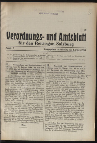 Verordnungs- und Amtsblatt für den Reichsgau Salzburg 19440304 Seite: 1