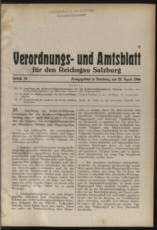 Verordnungs- und Amtsblatt für den Reichsgau Salzburg