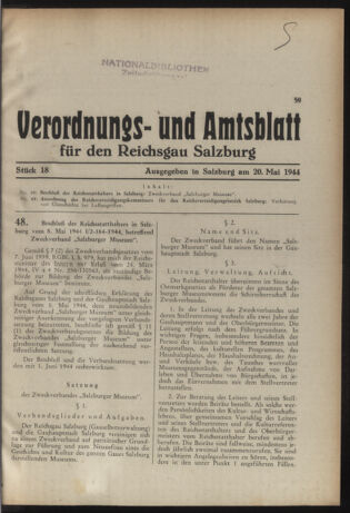 Verordnungs- und Amtsblatt für den Reichsgau Salzburg