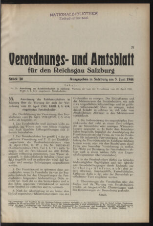 Verordnungs- und Amtsblatt für den Reichsgau Salzburg