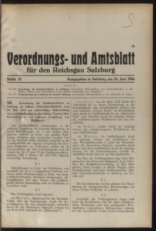 Verordnungs- und Amtsblatt für den Reichsgau Salzburg